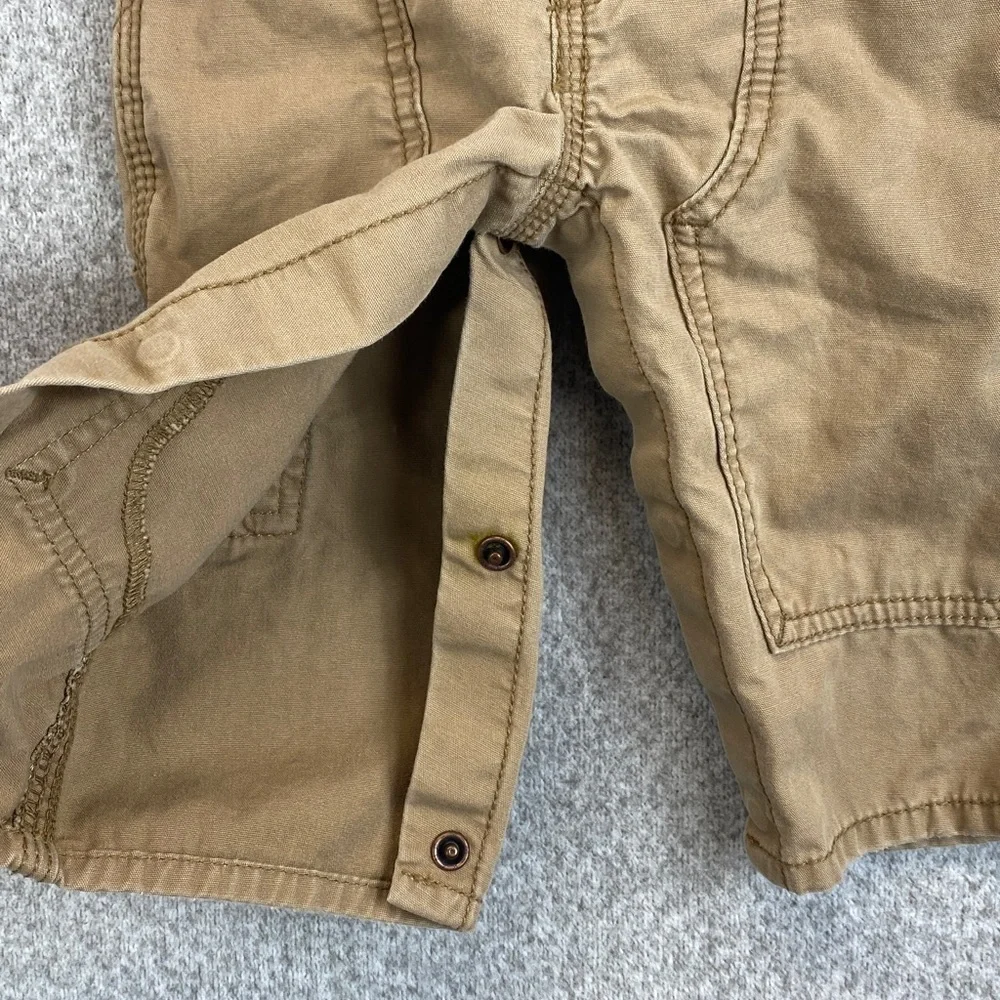Osh Kosh B’Gosh Vestbak tan overalls 6 months khaki tan snap leg gorpcore